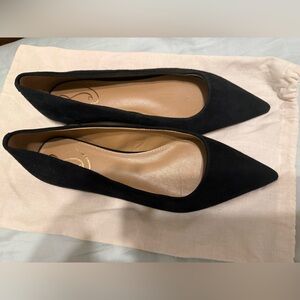 Sam Edelman Suede Black Pointed Toe Flats 8.5